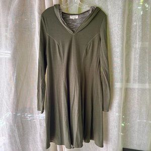 Max Studio Sage Green Hooded Midi Dress Size M